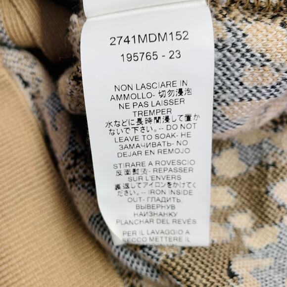 M Khaki Black White Viscose Blend Distressed Oversized Mixed Patterns Cardigan - Picture 16 of 16